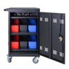 32 Bit Device Charging Trolley For Tablets And Laptops With Cable Management, Removable Doors - Matte Black - Image 4