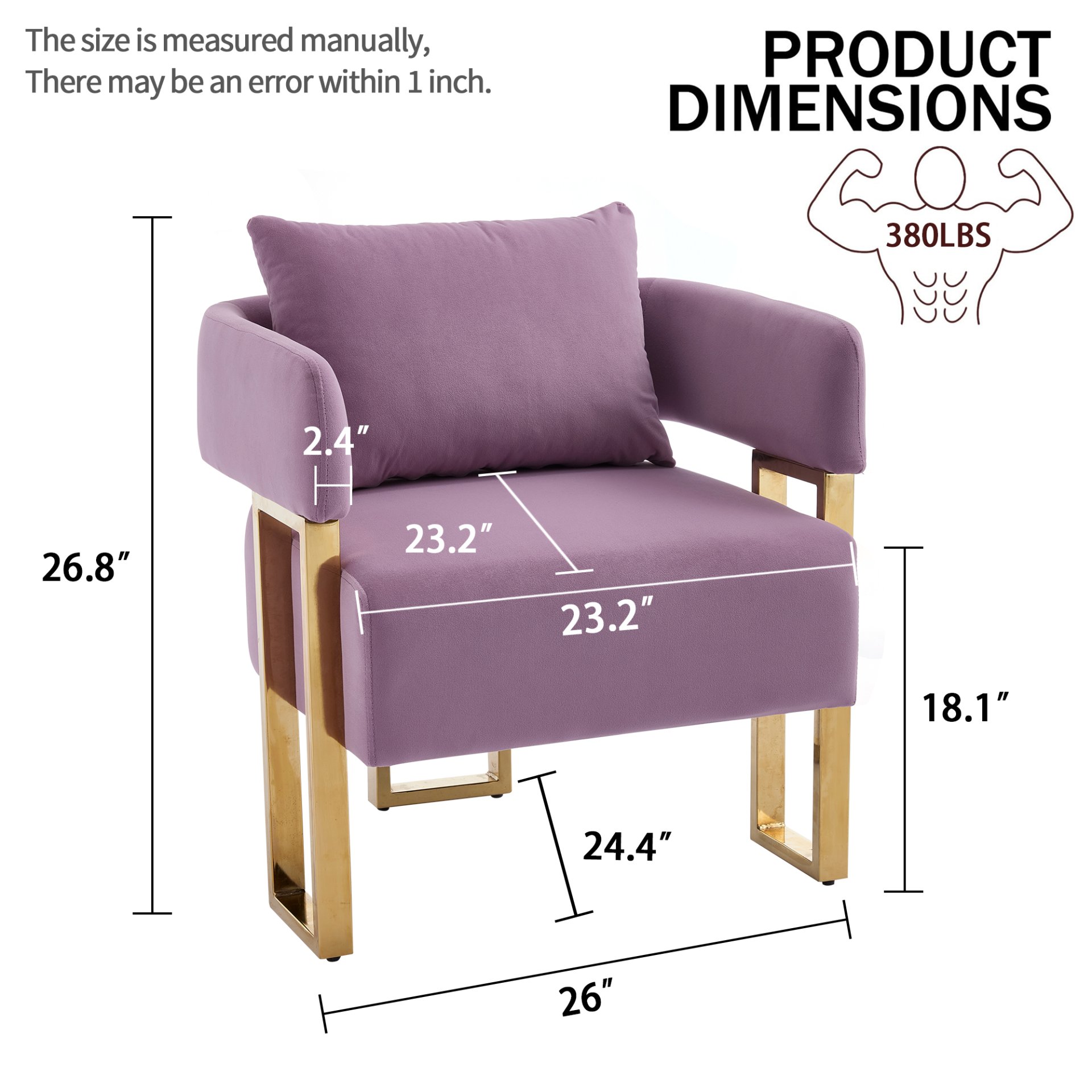 Decorative Chair (Set of 2) - Lilac - Image 3