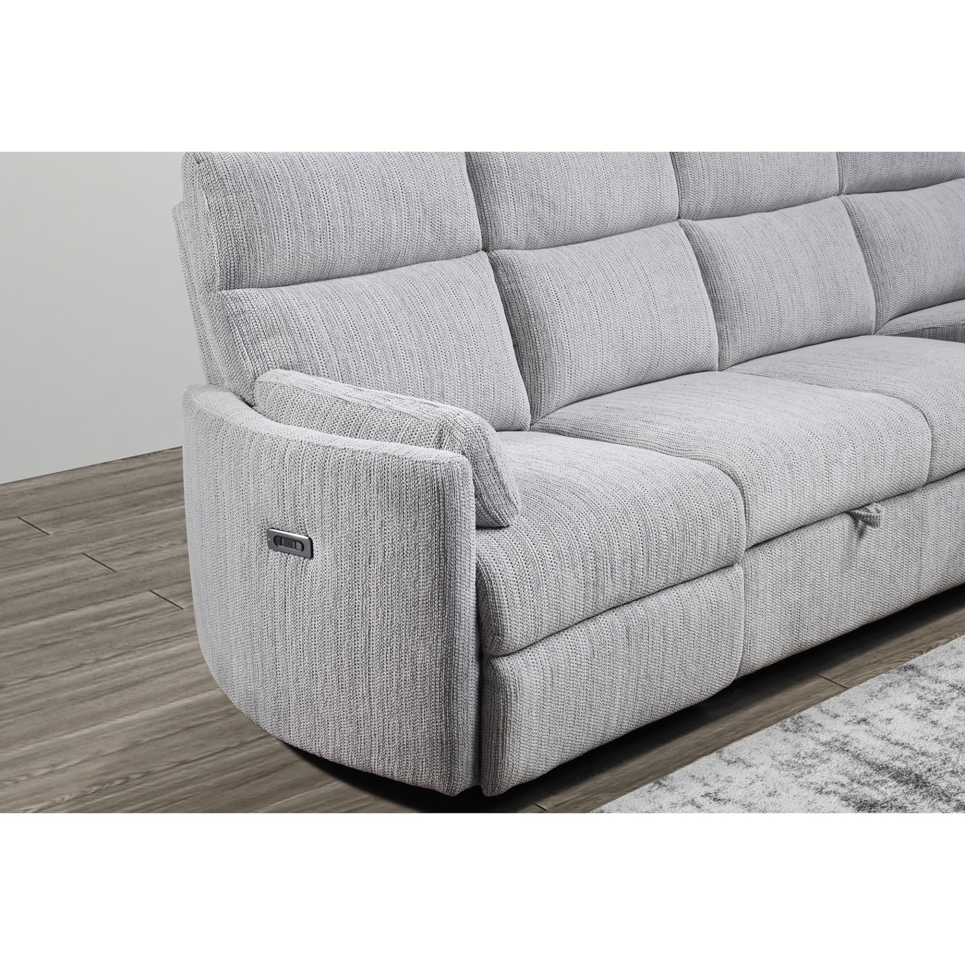 Sleeper Sofa With Storage Chaise - Grey - Image 7
