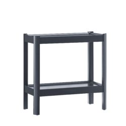 Yonda - Nightstand With 2 Shelves, Poplar And Construction, Design For Bedroom Storage - Black