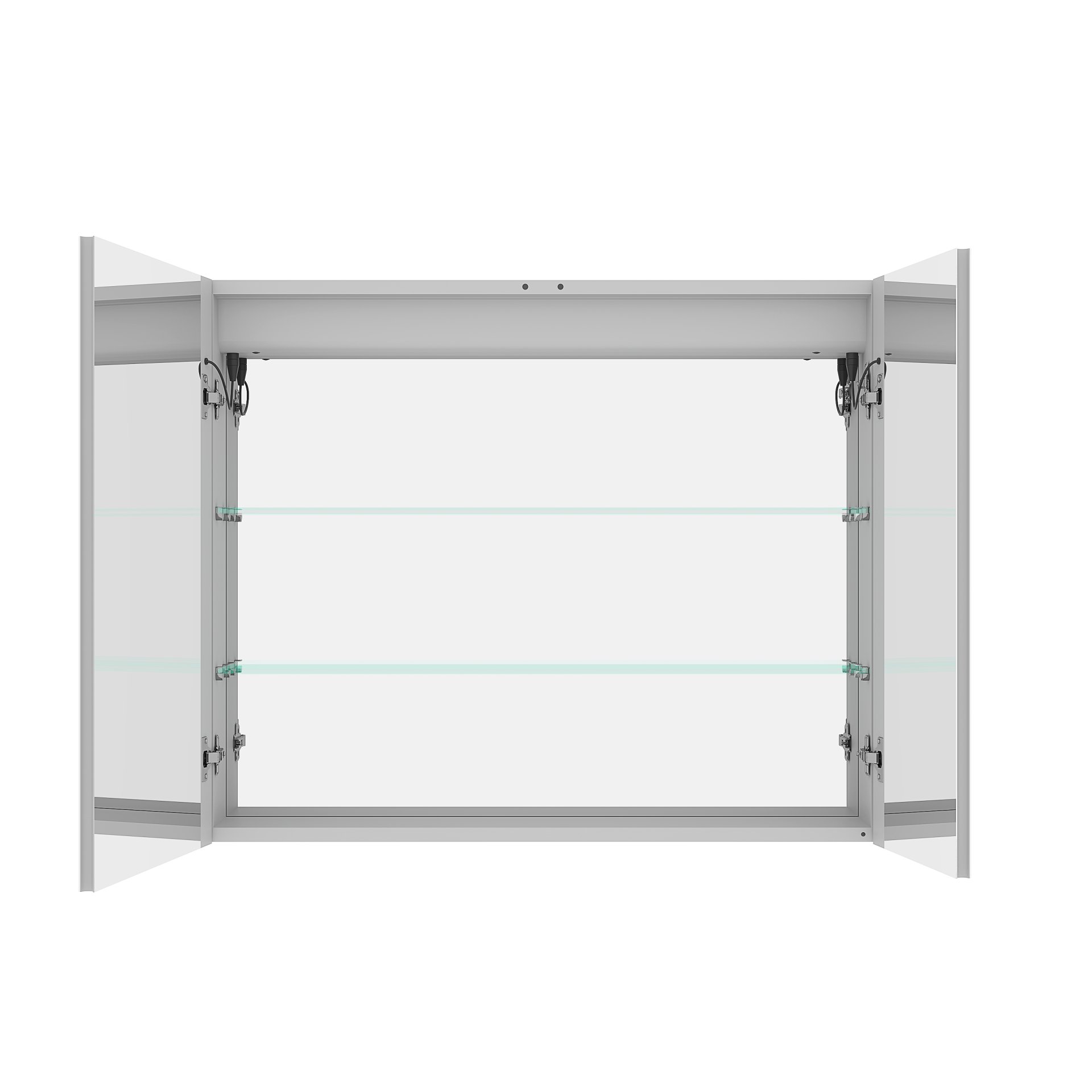 36" X 30" Medicine Cabinet With LED Vanity Mirror, Anti-Fog Recessed Or Surface Mount Bathroom Double Door Large Storage 3000K~6000K Bright Lighted Aluminum Storage Cabinet With Touch Switch - Silver - Image 10