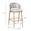 Outdoor Bar Height Aluminum Frame Counter Stools With Scallop Shaped Backrest & Water Resistant Cushions (Set of 2) - Maple - Image 3