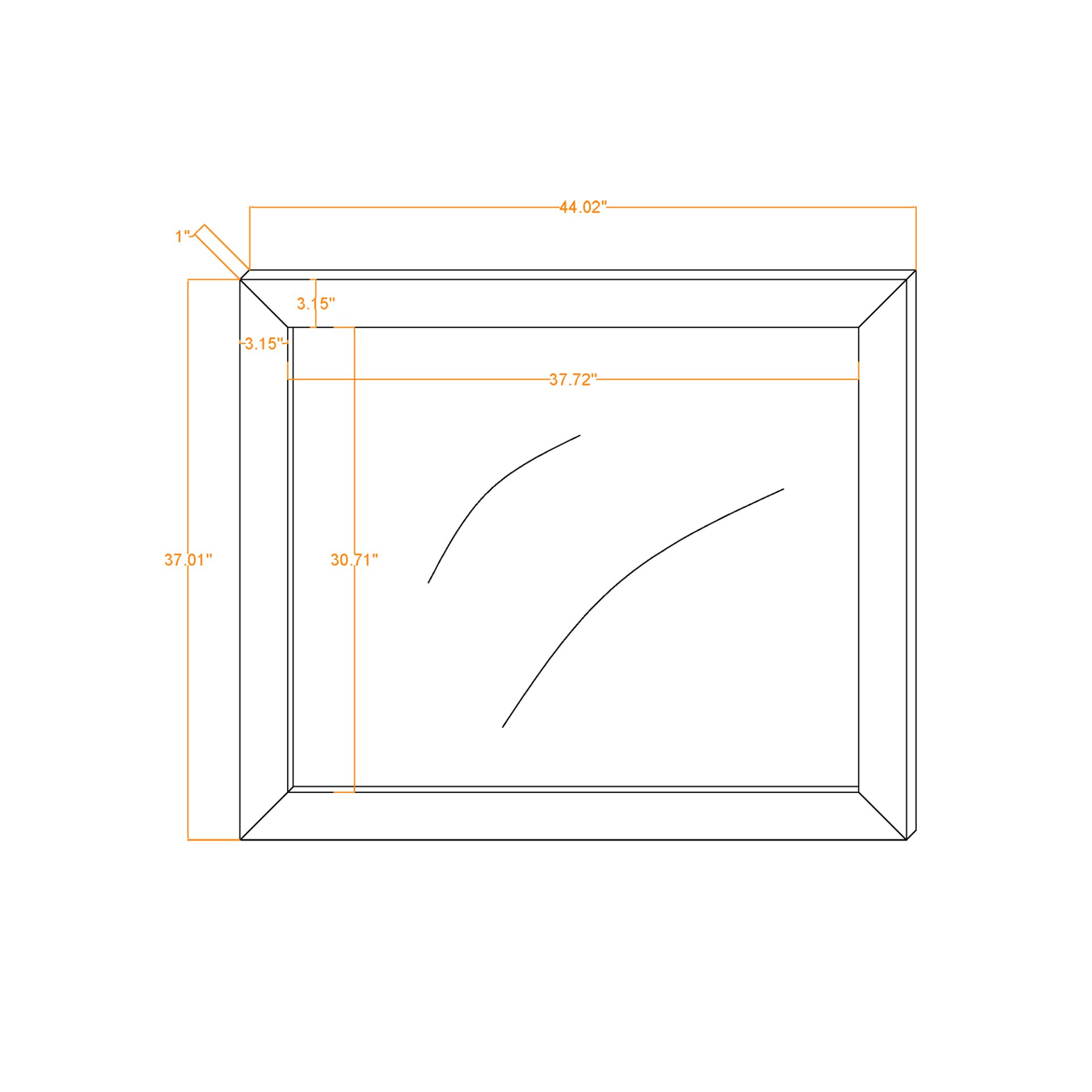 Monica - Mirror With Clean Lines - Dark Oak - Image 3