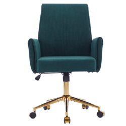 Ergonomic Mid Back Office Chair With Striped Fabric - Green