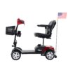 Max Sport - 4 Wheels Outdoor Compact Mobility Scooter With 2 Pieces X 12Ah Lead Acid Battery - Red - Image 4