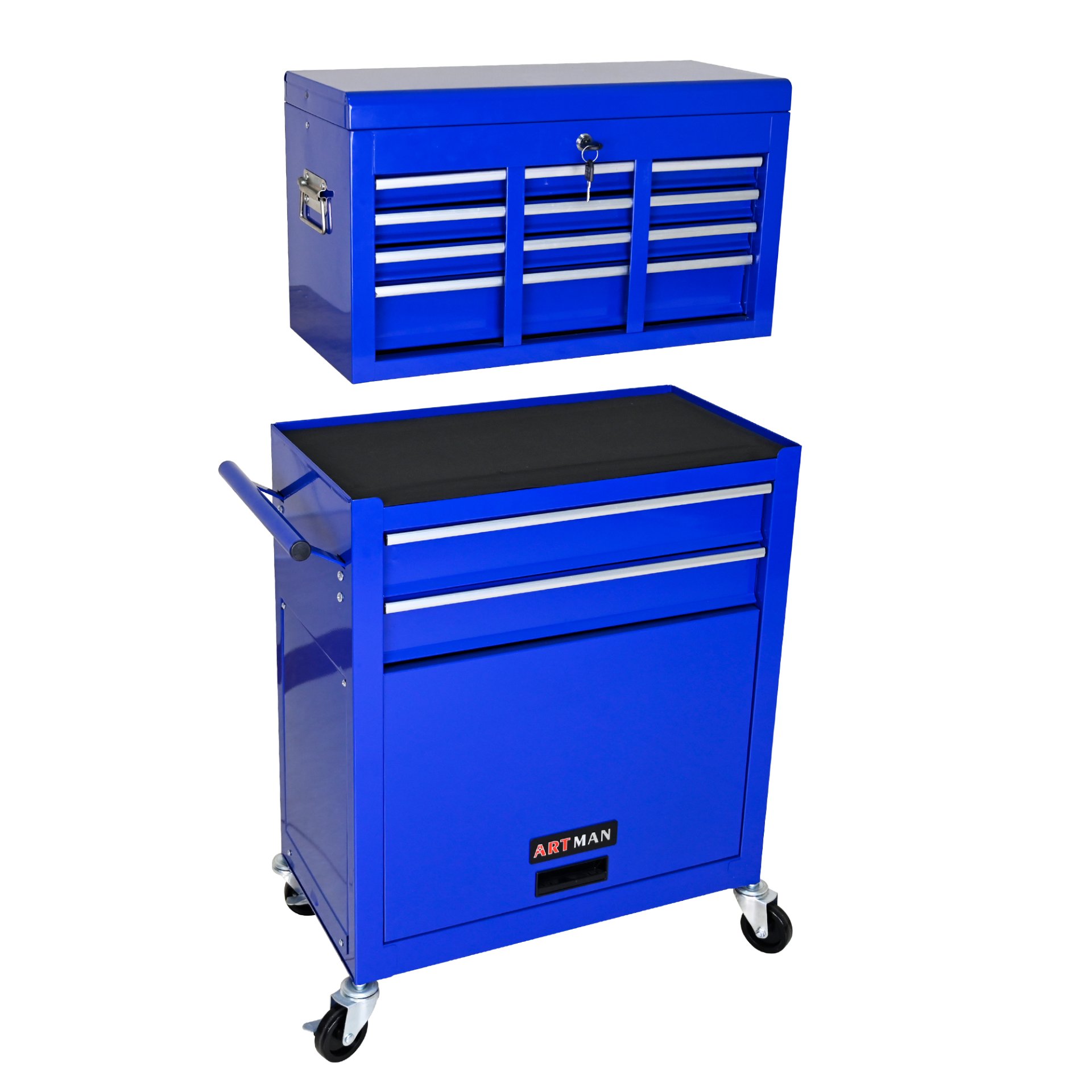 High Capacity Rolling Tool Chest With Wheels And Drawers, 8 Drawer Tool Storage Cabinet - Blue - Image 6
