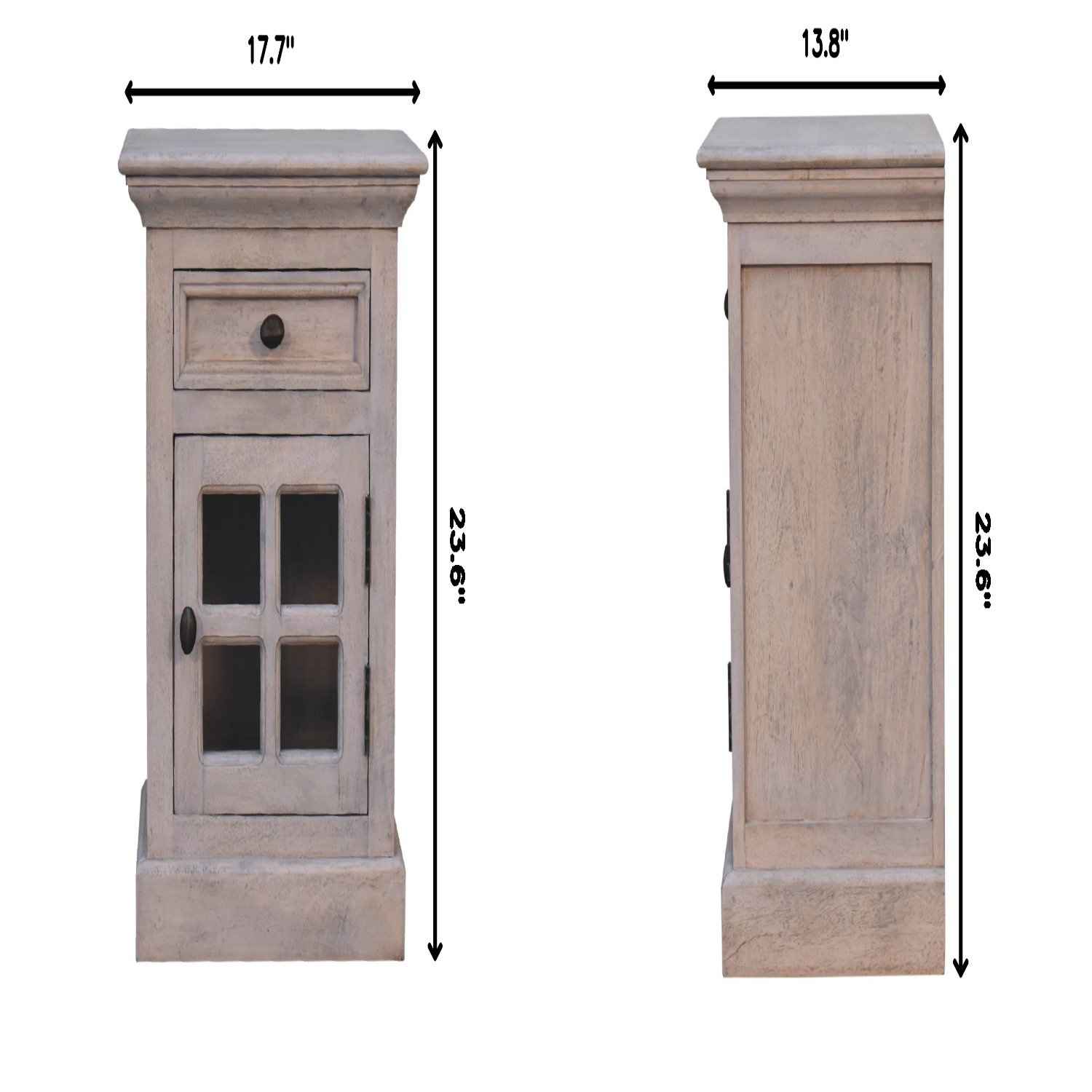 Glazed Bedside Table - Stone White - Image 3