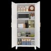 2 Shapely Doors Cabinet, Metal Storage Cabinet With Doors And Adjustable Shelves, For Bedroom, Living Room, Kitchen - White - Image 4