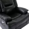 3 Seater Home Theater Recliner Manual Recliner Chair With A Led Light Strip Two Built-In Cup Holders For Living Room - Black - Image 16