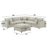 Cassandra - Modular 6 Piece Sectional - Beige - Image 3