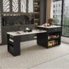 Expandable Kitchen Island With Dining Table - Black - Image 14
