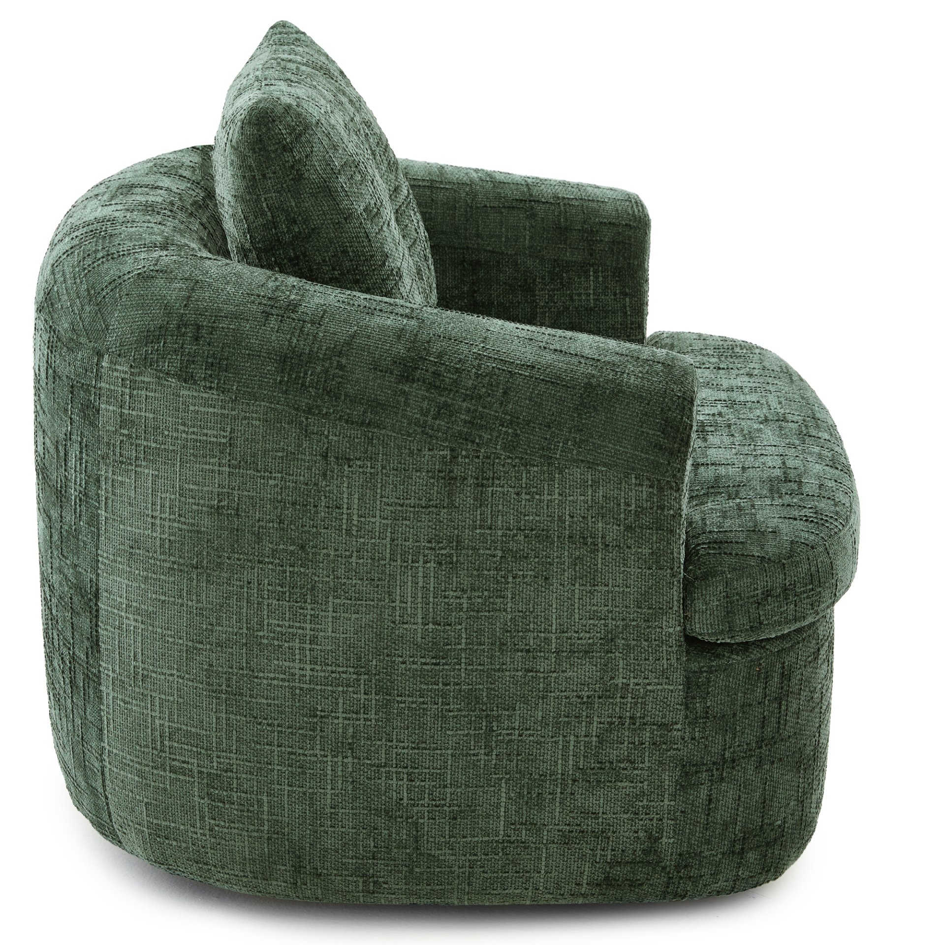 360° Swivel Accent Barrel Chair With Dual Layer Cushion, Round Seating For Living Room - Green - Image 11