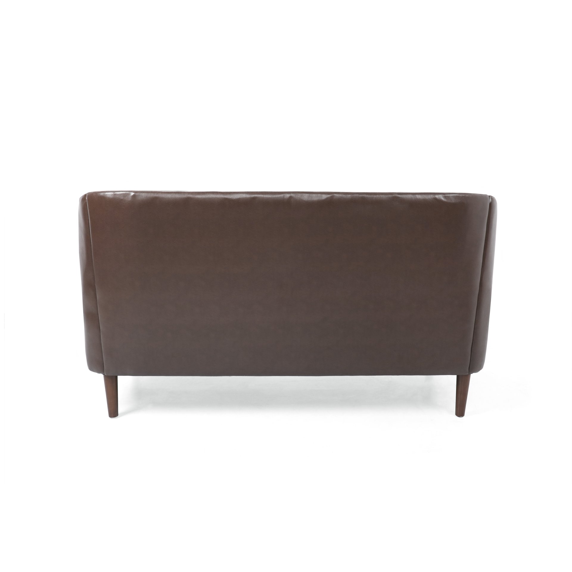 Sophisticated Loveseat With Diamond Stitched Detailing - Dark Brown - Image 10