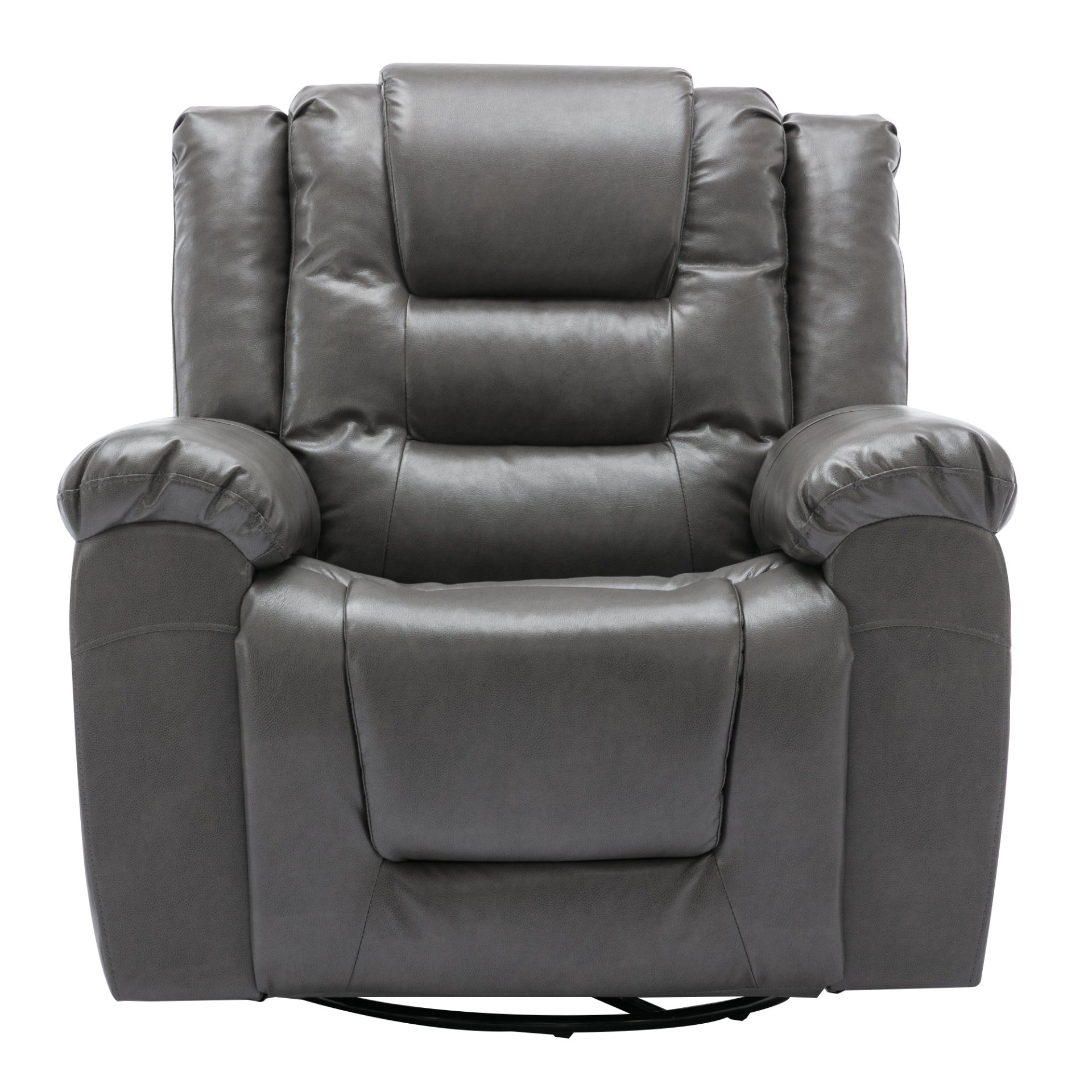 360° swivel And Rocking Home Theater Recliner Manual Recliner Chair With Wide Armrest For Living Room - Gray - Image 8