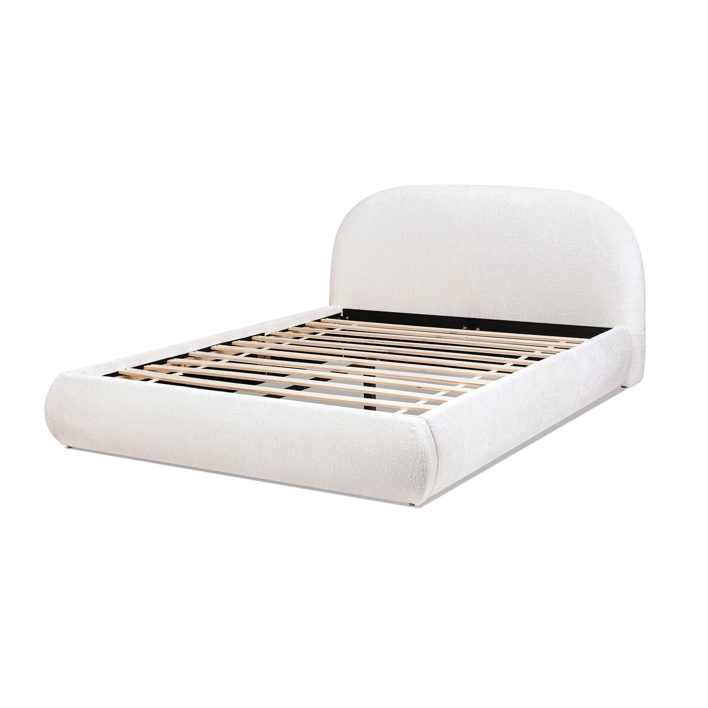 Archie Puffy Grounded - Queen Upholstered Platform Bed - Almond White - Image 7