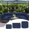 Outdoor Deep Seat Cushion Set For Patio Furniture, Polyester Replacement Pads - Navy Blue - Image 13
