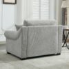 Modern Chenille Oversized Armchair, Chair And A Half, Single Sofa For Bedroom, Living Room, Wide - Light Gray - Image 7