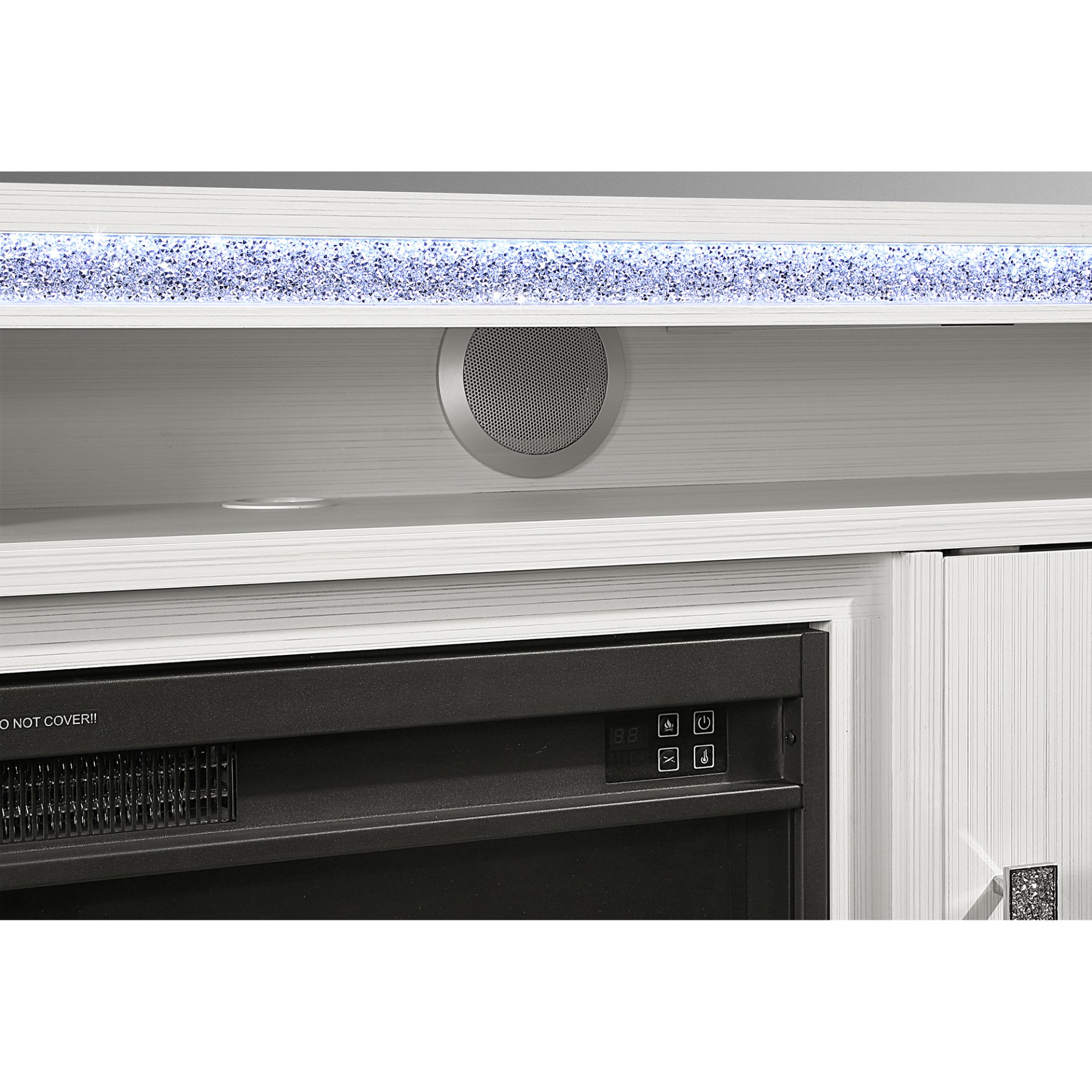 Almera - Electric Fireplace With Adjustable LED And Flame Settings - White - Image 6