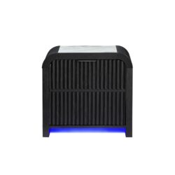 Beverly - Nightstand With Cooler And Speaker, LED Light, Rounded Sides - Black White