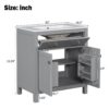 30" Bathroom Vanity With Sink And Soft Close Doors - Gray - Image 4