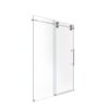 Frameless Single Sliding Shower Door With Bypass Design Clear Tempered Glass - Brushed Nickel - Image 14