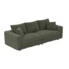 3 Seat Sofa, Deep Seat Couches With Soft Pillows And 3 Ottomans, Convertible Sofa Lounge Chair, For Living Room - Green - Image 8