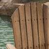 Outdoor Adirondack Barstools (Set of 2) - Natural Stained - Image 5