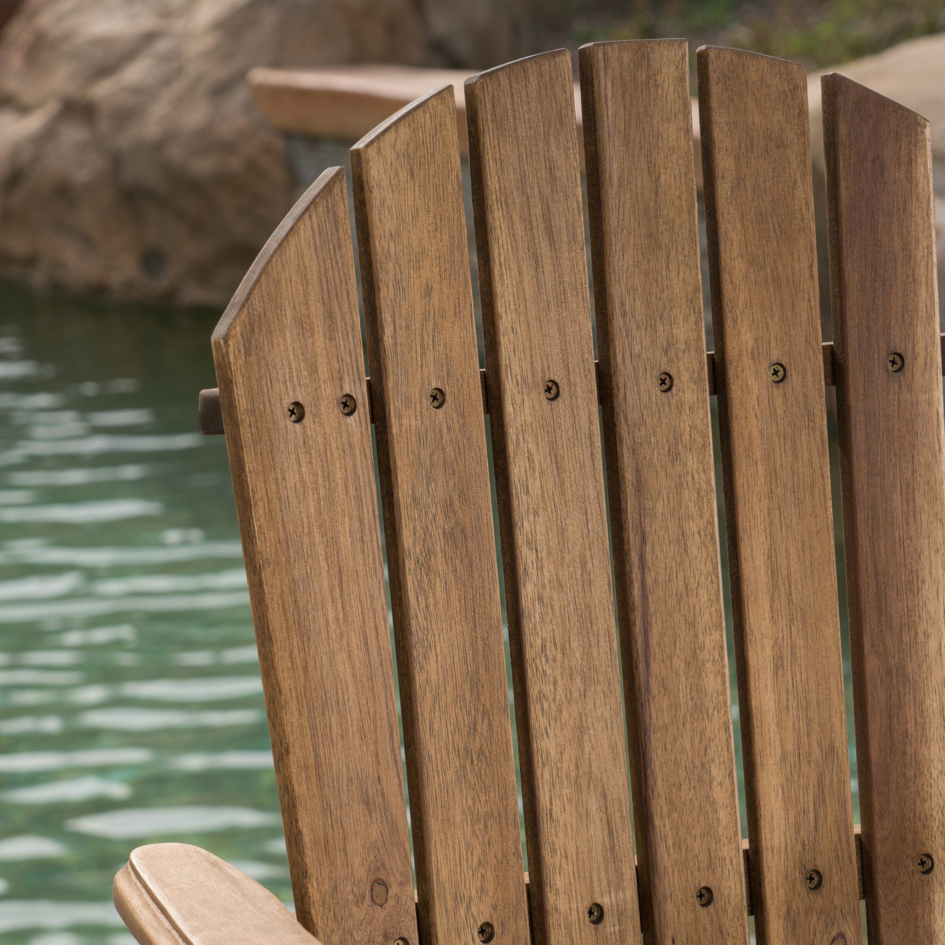 Outdoor Adirondack Barstools (Set of 2) - Natural Stained - Image 5