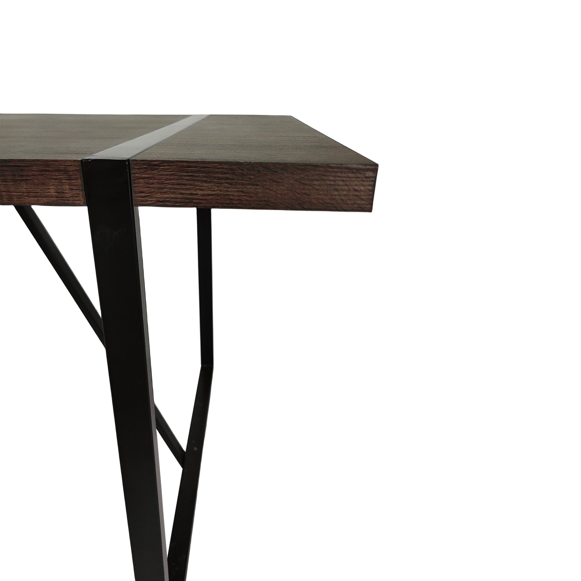 Modern Rustic Dining Table In Walnut With Metal Legs For 4 - 6 Person - Walnut - Image 10