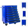 Rolling Metal Tool Chest With 7 Drawers, 20" Steel Storage Cabinet With Ball Bearing Slides - Black / Blue - Image 6