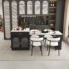 Expandable Kitchen Island With Dining Table - Black - Image 4