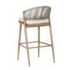 Outdoor Bar Height Aluminum Frame Counter Stools With Scallop Shaped Backrest & Water Resistant Cushions (Set of 2) - Maple - Image 18