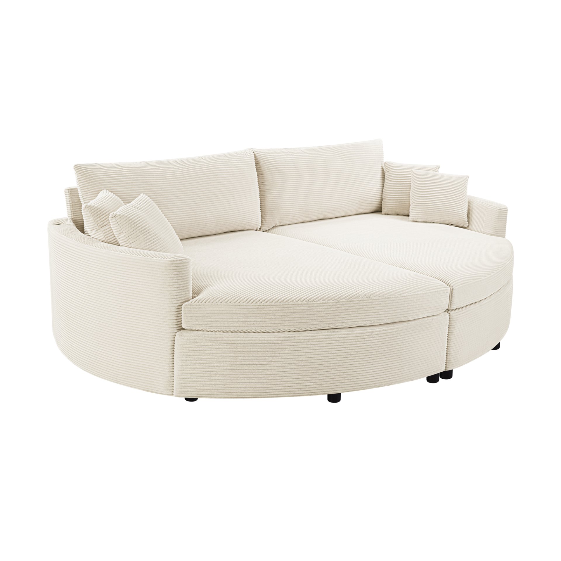 Oversized Double Chaise Lounge Sofa - Beige - Image 8