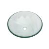 Crackle Vessel Sink, Round Bowl With Pop Up Drain - Clear - Image 8