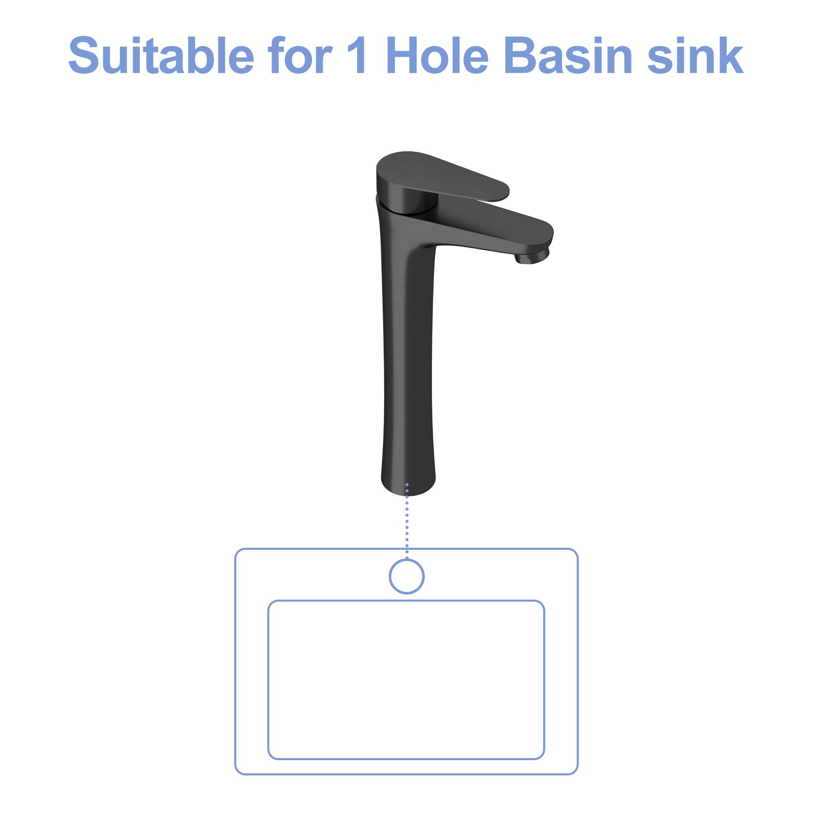 Single Handle Vessel Sink Faucet With Tall Spout For Bathroom Vanity - Oil-Rubbed Bronze - Image 7
