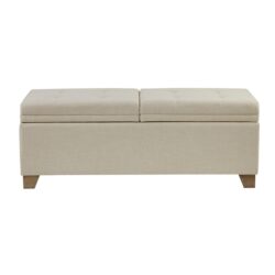 Soft Close Storage Bench Upholstered - Natural