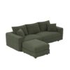 3 Seat Sofa, Deep Seat Couches With Soft Pillows And 1 Ottomans, Convertible Sofa Lounge Chair, For Living Room - Green - Image 23