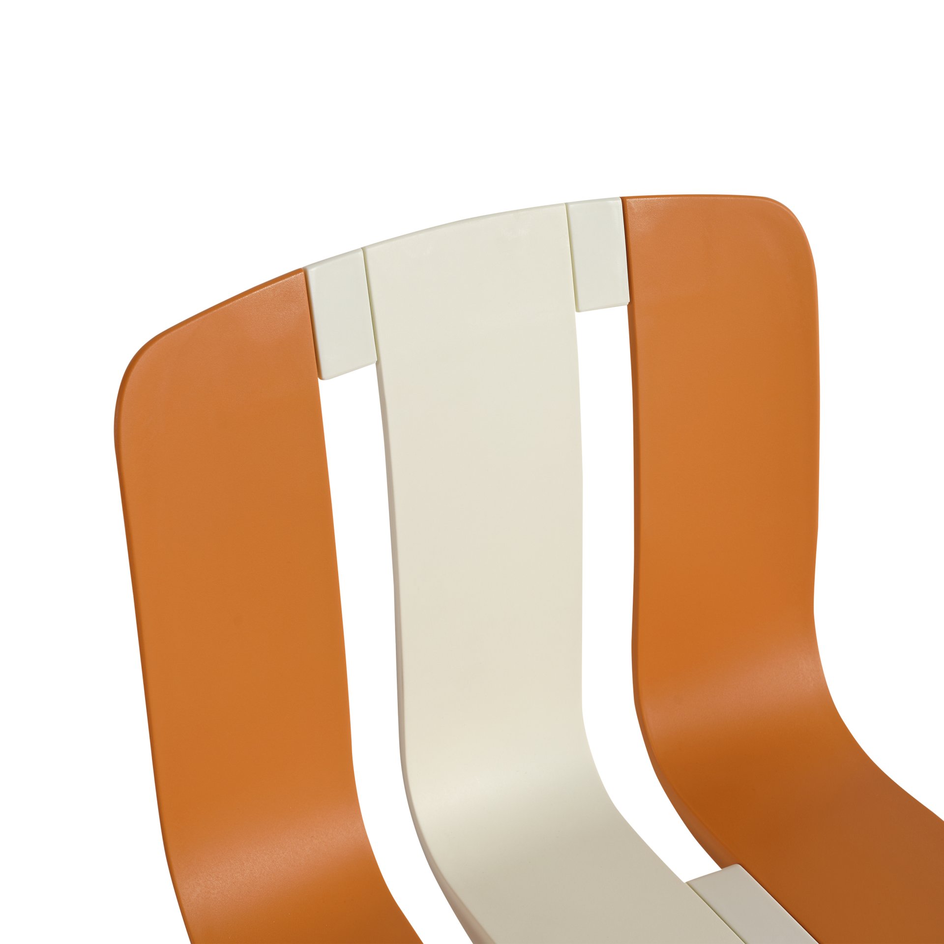 4 Piece Set Of Modern Striped Color Blocking Single Chairs, Waterproof And Fade Resistant - White / Orange - Image 17