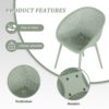 2 Pack Lounge Chair Set With Folding Square Table - Pale Green / White - Image 18