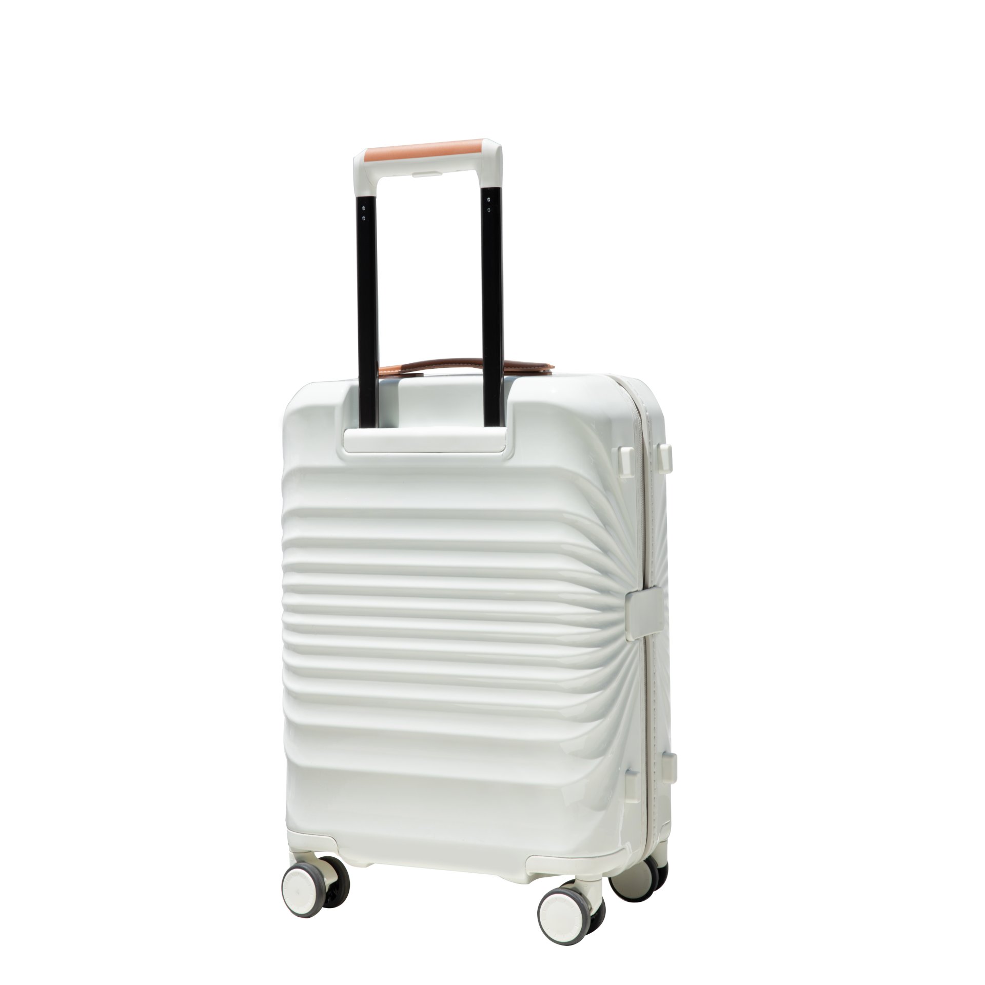 24" Luggage Lightweight Suitcase Tsa Lock USB Port Luggage Wheel Lock Artificial Leather Top Handle Spinner Wheels - Creamy White - Image 5