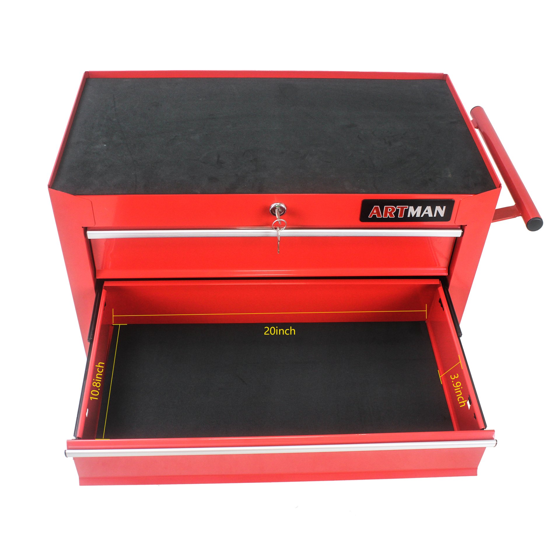 5 Drawers Multifunctional Tool Cart With Wheels - Red - Image 8