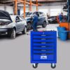 Rolling Metal Tool Chest With 6 Drawers, 20" Steel Storage Cabinet With Ball Bearing Slides - Black / Blue - Image 2