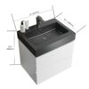 Alice - 24" Bathroom Vanity With Sink, Large Storage Wall Mounted Floating Bathroom Vanity For Modern Bathroom, One-Piece Black Sink Basin Without Drain And Faucet - White / Black - Image 3