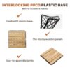 10 Piece Interlocking Deck Tiles Striped Pattern, Square Acacia Hardwood Outdoor Flooring For Patio, Bancony, Pool Side - Yellow - Image 28