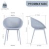 2 Piece Durable Single Chair With Mesh Hollow Out Design - Light Gray - Image 9