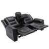 Home Theater Recliner Set Manual Recliner Chair With Wide Armrest, Two Built-In Cup Holders For Living Room - Black - Image 23