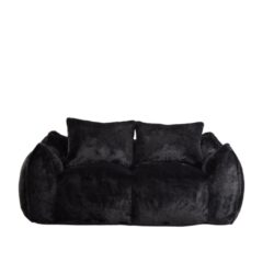 Giant Bean Bag Couch, Ultra Soft Fluffy Loveseat For Living Room Reading Chair With Pillows - Black