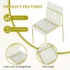 4 Piece Set Of Modern Color Block Designed Single Chairs, UV Resistant And Rust Proof - Grain Yellow / White - Image 4