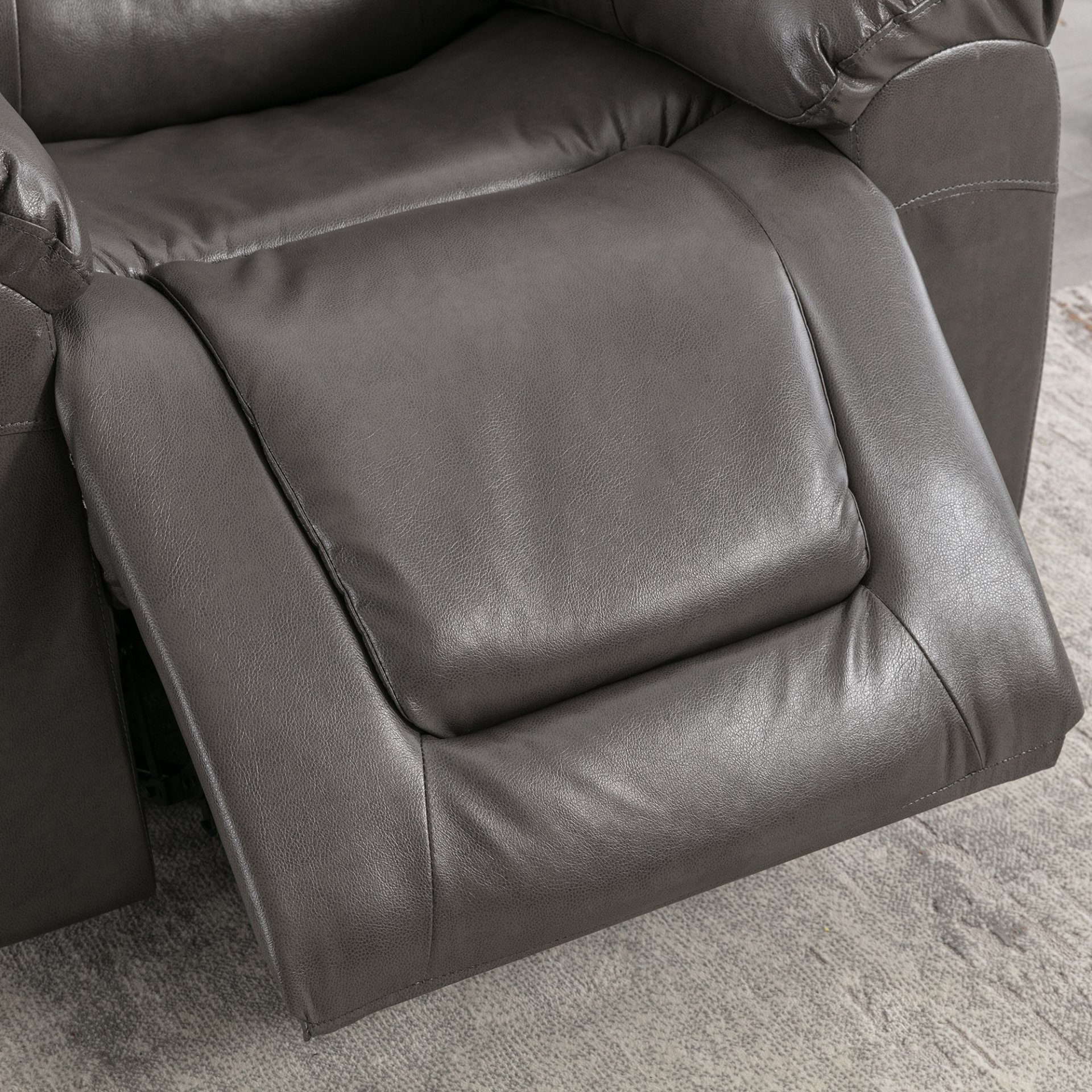 2 Seater Home Theater Recliner Manual Recliner Chair With A Storage Box And Two Cup Holders For Living Room - Gray - Image 14