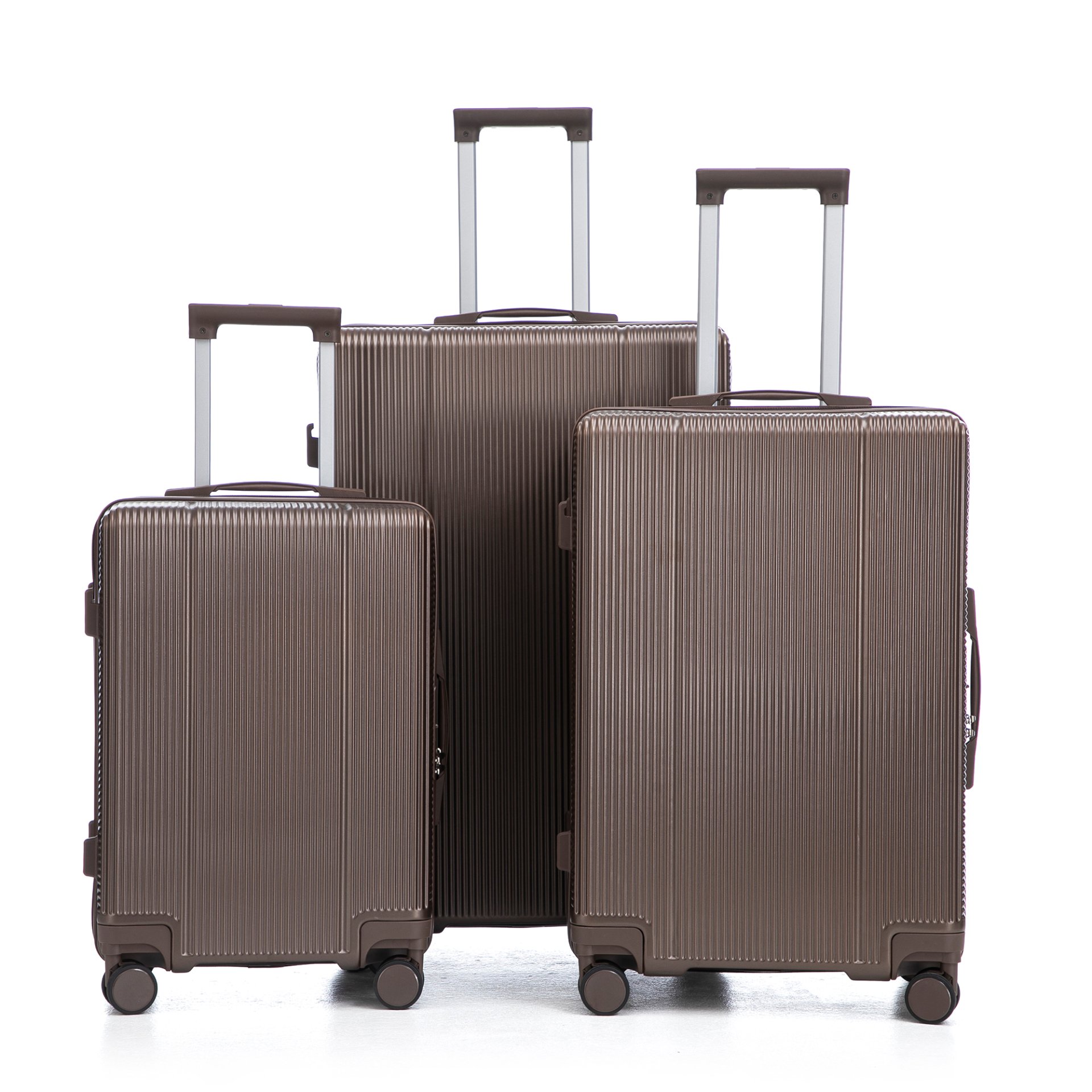 20" / 24" / 28" 3 Pieces / Set Spinner Wheel Luggage, Carry On Suitcase, Matching Color, TSA Combination Lock - Brown - Image 21